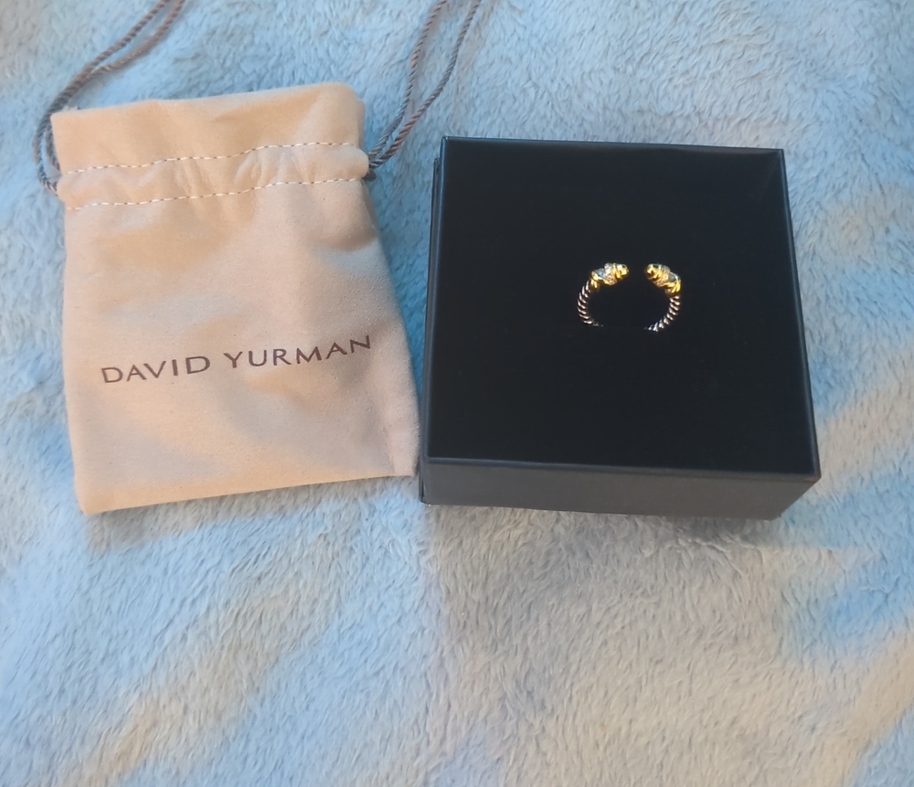 David Yurman Gold and Silver Cable Ring